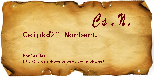 Csipkó Norbert névjegykártya