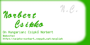 norbert csipko business card