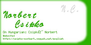 norbert csipko business card